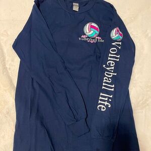 Volleyball Life long sleeve tshirt. Navy blue. Worn once. Like new!